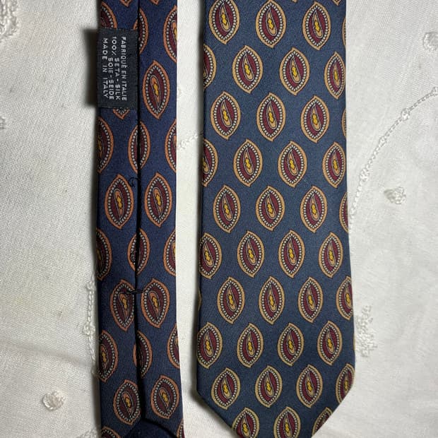 구찌 실크 넥타이 페이즐리 패턴 이태리 메이드