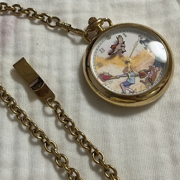 디즈니 x fossil 한정판 곰돌이푸 위니더푸 회중시계