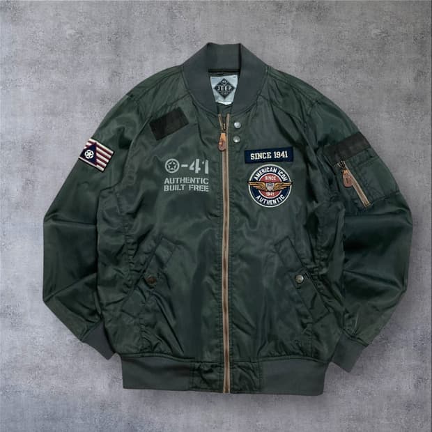 지프 멀티 패치 카키 MA-1 자켓