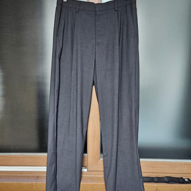 남성용 와이드 슬랙스 32 그레이