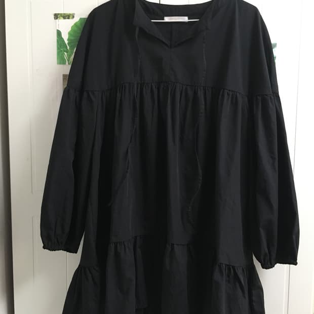 일본빈티지 블랙 원피스 블라우스 캉캉