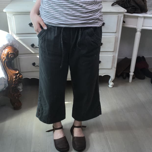 빈티지 하구미 모리 차콜 포켓 팬츠