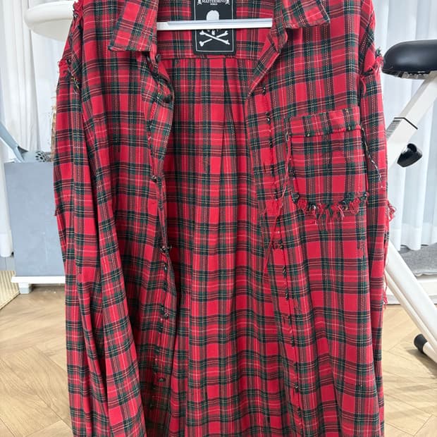 마스터 마인드 월드 레드 체크 셔츠