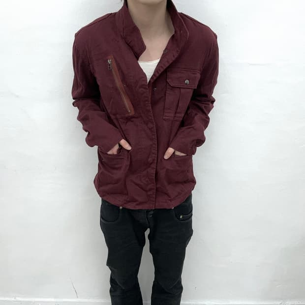  Avirex burgundy zip jacket