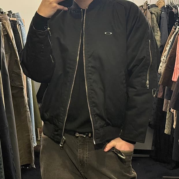 오클리 리버시블 양면 ma-1 항공점퍼 봄버 블루종 M 95 나일론 워크