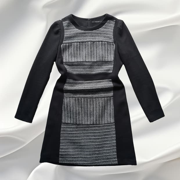 KENNETH LADY 케네스레이디 블랙 믹스 패널 원피스