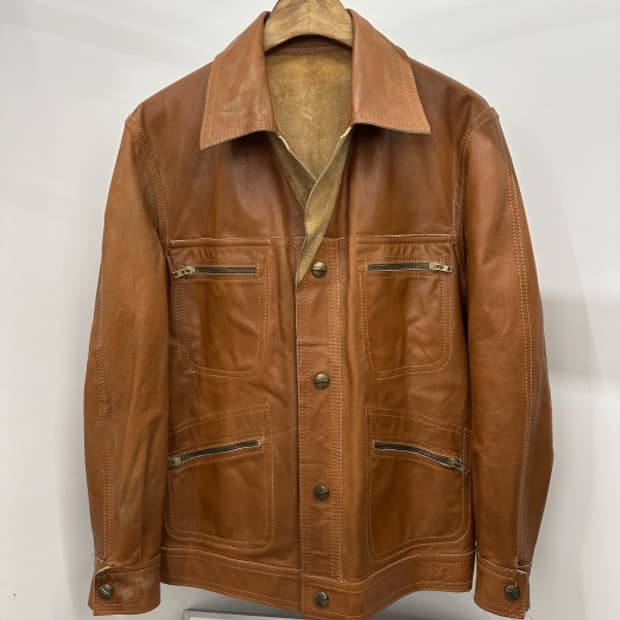 70'S VINTAGE reversible leather jacket
