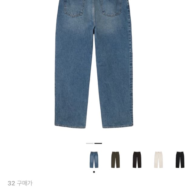 스투시 데님 빅 올 진 워시드 블루 32사이즈 