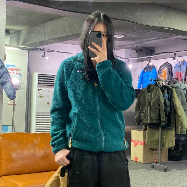 파타고니아 그린 플리스 집업 b3396