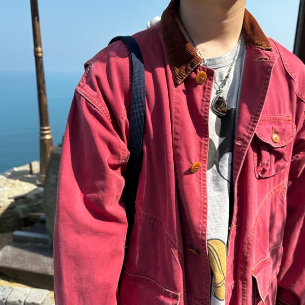 폴로 빈티지 코듀로이 칼라 캔버스 자켓 마젠타