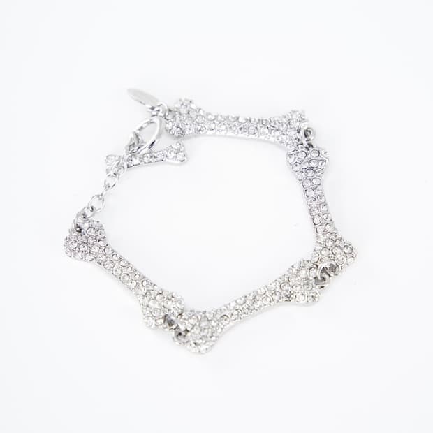 비비안웨스트우드 아카이브 크리스탈 큐빅 본쉐입 팔찌(새상품)