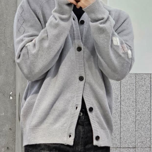 해칭룸 아가일 가디건 그레이 4