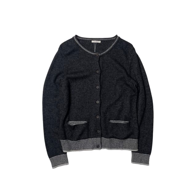 Closshi stripe knit point cardigan