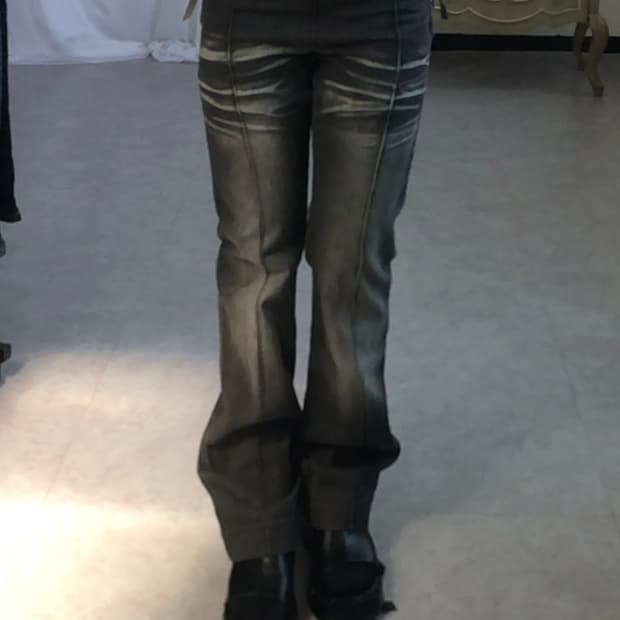 Side lace up point washing pants
