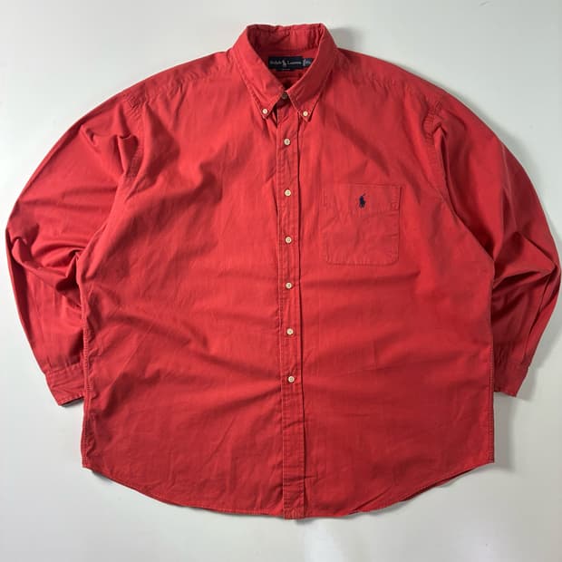 Polo  폴로 랄프로렌 자수 블레이크 코튼 핑크 빅셔츠 