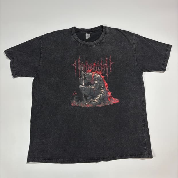 빈티지 다크워시 그래픽 반팔 티셔츠