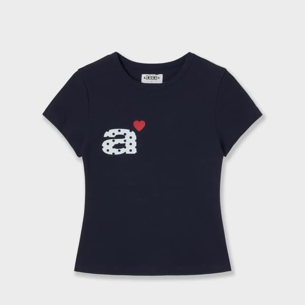 aeae DOT SMALL LETTER TEE 도트 반팔 티셔츠 네이비