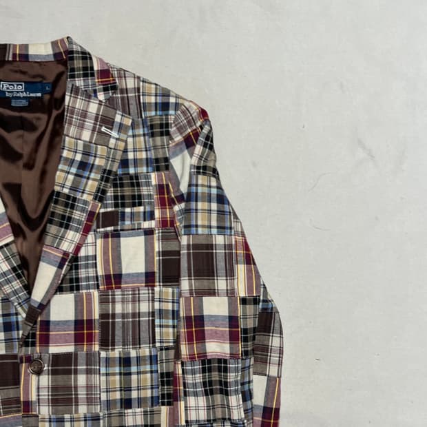 L 폴로랄프로렌 패치워크 마드리스 블레이져