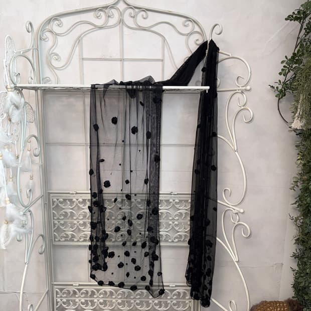 Black rose spangle maxi scarf 