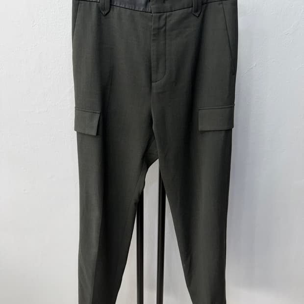 정품) 시스템옴므 한섬 가죽 디테일 카고 팬츠 78(30)