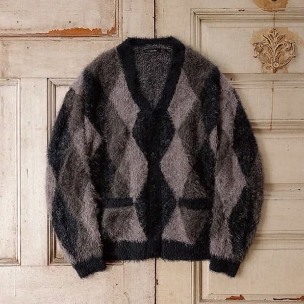 넘버나인 아가일 모헤어 가디건