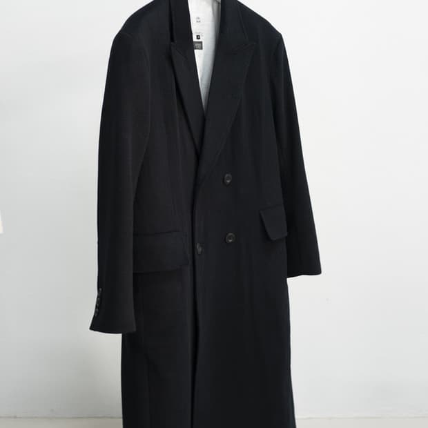 [4] 폴리테루 더블 브레스티드 코트 블랙 판매