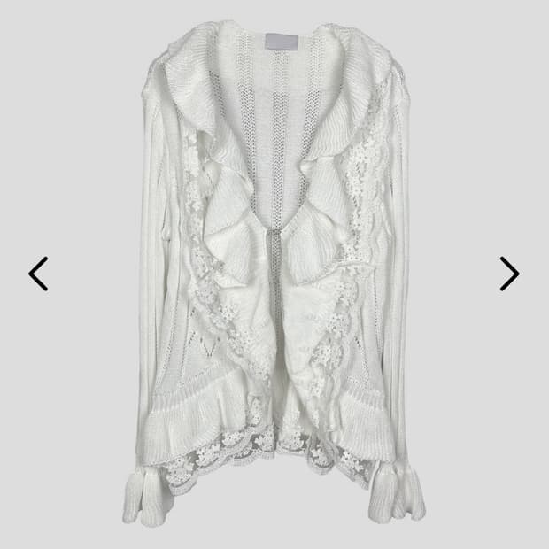 Frill Lace V Cardigan