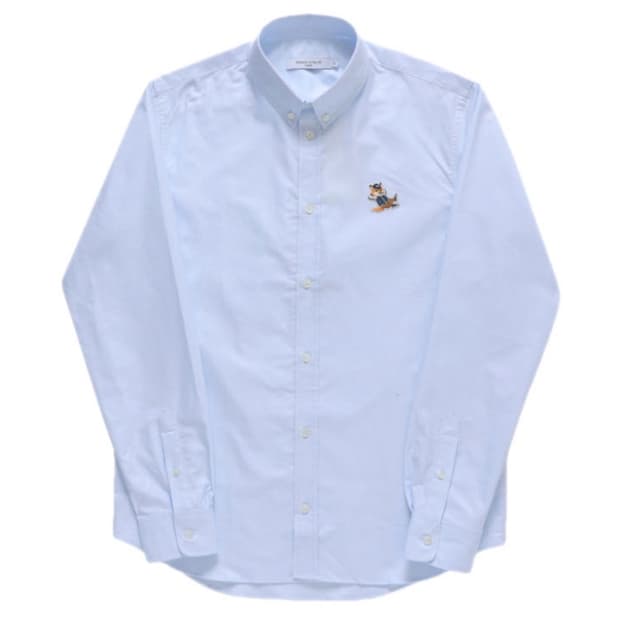 MAISON KITSUNE 메종키츠네 드레스드 폭스패치 릴렉스드 셔츠