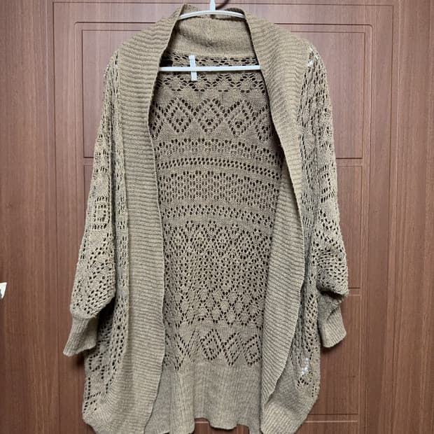 모리걸 하구미 히피 일본 빈티지 베이지 브라운 크로셰 볼레로