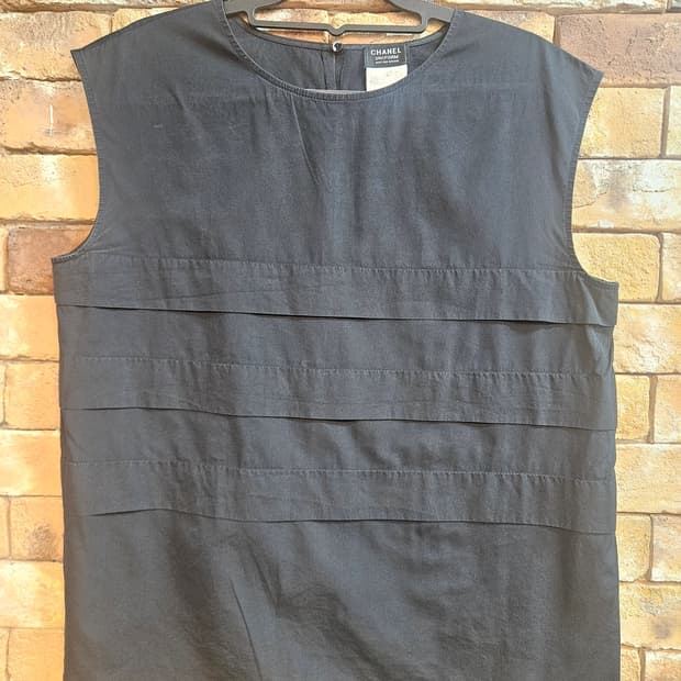 샤넬 유니폼 블랙 민소매 42