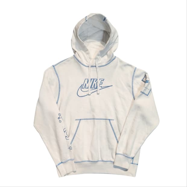 나이키 스우시 로고 화이트 후드티 (M)
