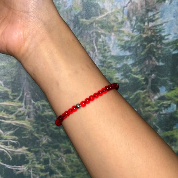 빈티지 비즈 레드 팔찌 / red bracelet