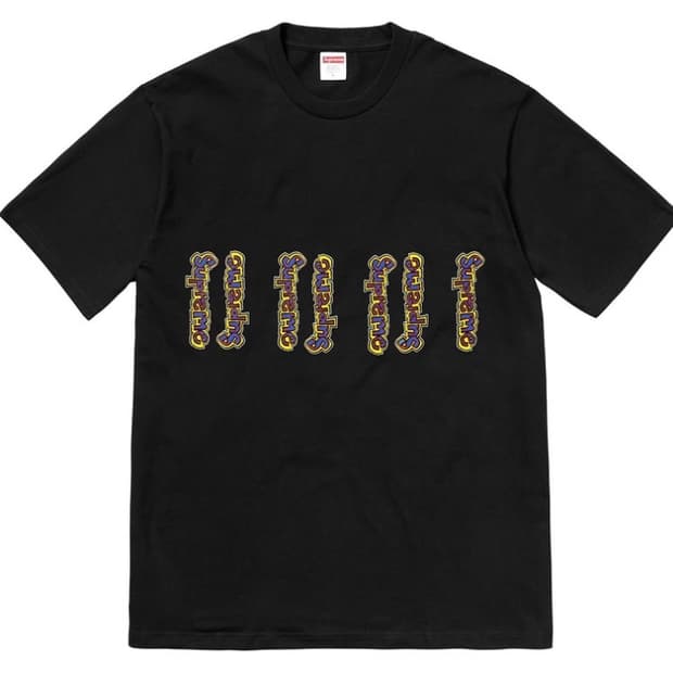 (M)슈프림 18SS Gonz 로고 티셔츠 블랙