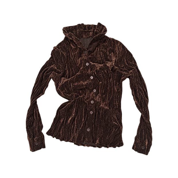 Vintage Brown Crinkle Shirt