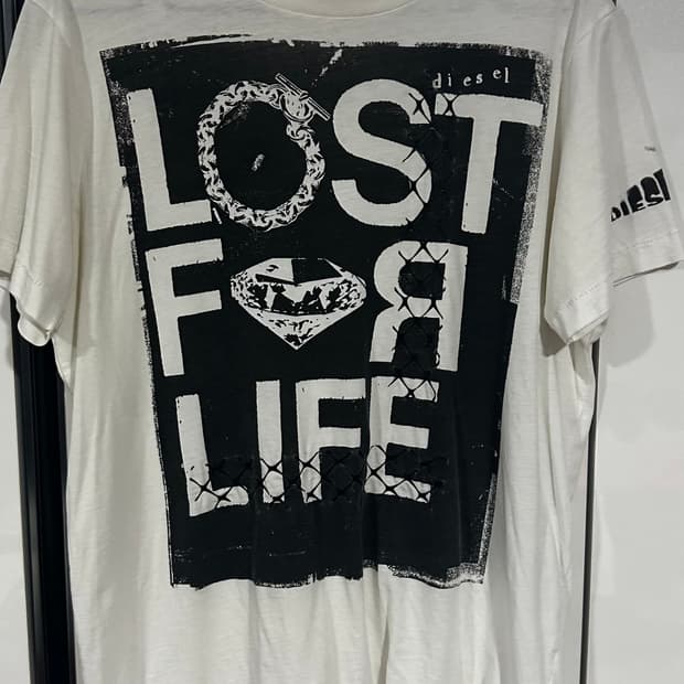 디젤 프린팅 반팔 티셔츠 M