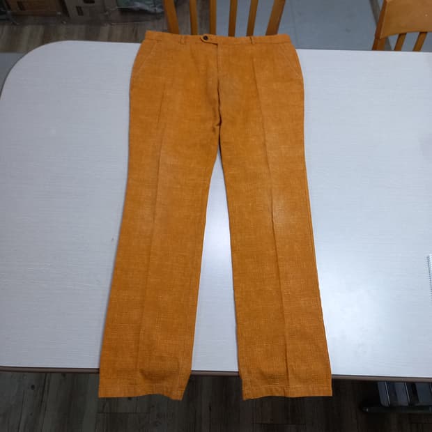 32 BASSO 린넨함유 여름용 면바지 오렌지 32-389