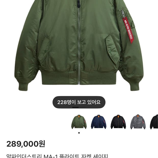 알파인더스트리 카키 L 구매