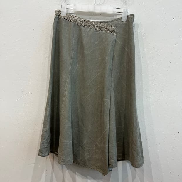 HANIEL 린넨 랩 스커트 치마 Made in JAPAN 