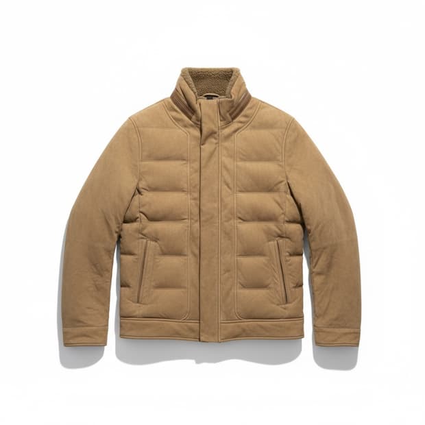 브라운 스웨이드 쉐어링 패딩 자켓 F