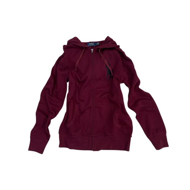 Polo logo hooded zip up