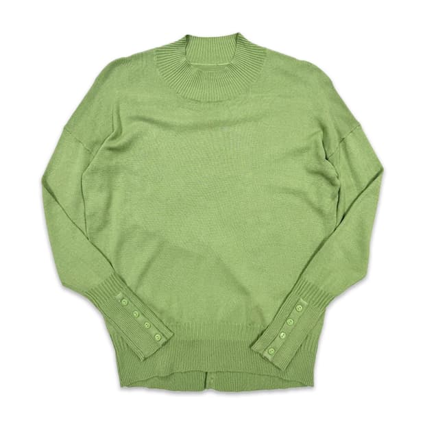 빈티지 Doclasse 파스텔 그린 단추 디테일 니트