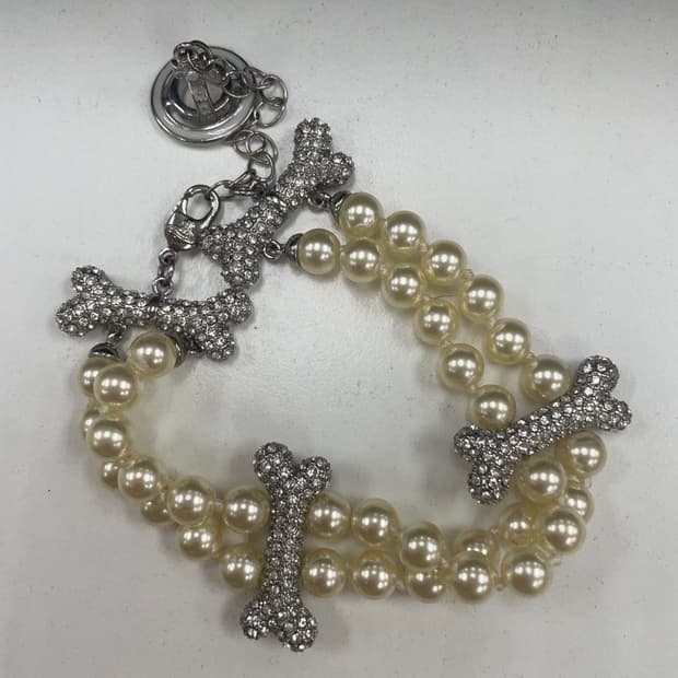 급처) 비비안웨스트우드 펄 뼈다귀 팔찌