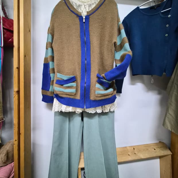 enc 캐시미어집업니트.듀엘 민트팬츠