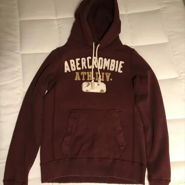 아베크롬비 버건디 후드티