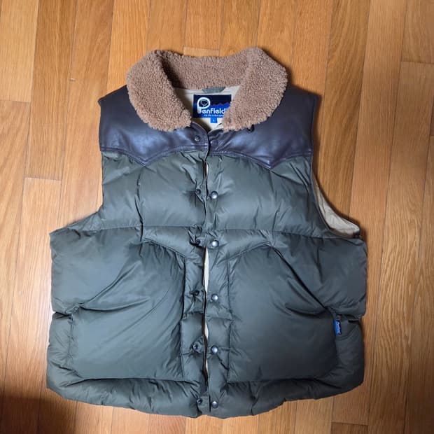 펜필드 락울 패딩 조끼 L 올리브, 아메카지