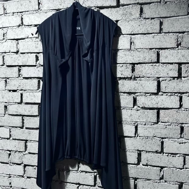 Draped Pleats Panel Vest