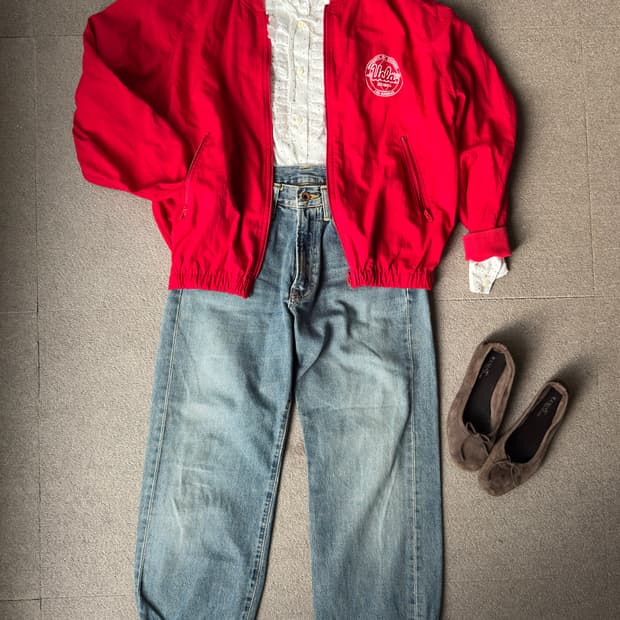 올드스쿨 UCLA 스포츠 레드 윈드브레이커