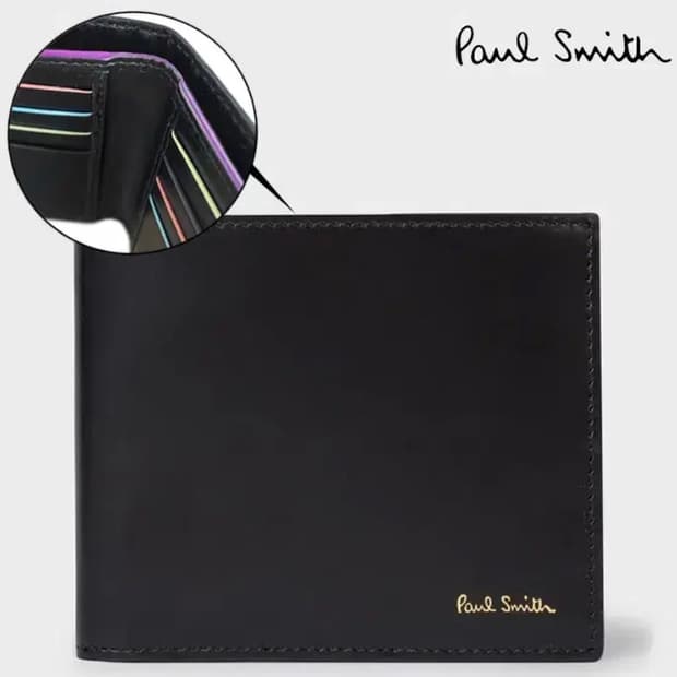 [정품] PAUL SMITH 폴스미스 레인보우 엣지코트 소가죽 반지갑