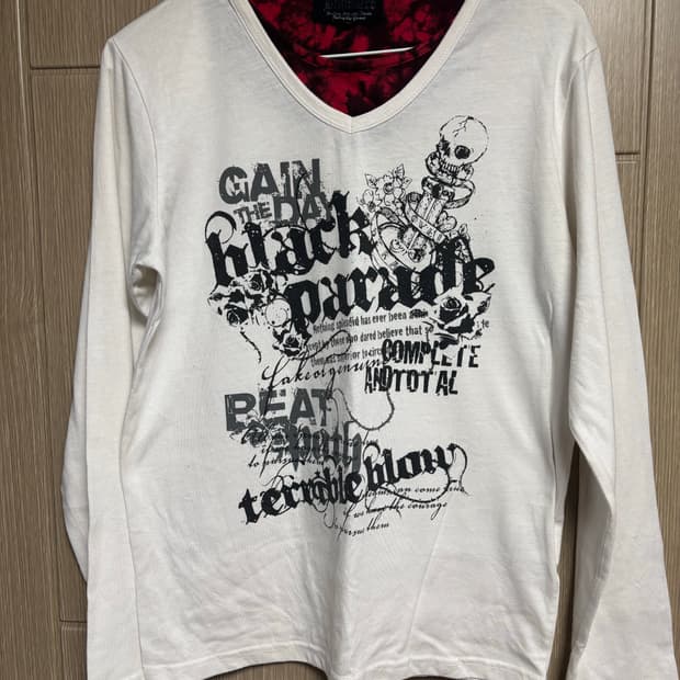 펑크 패턴 레이어드 티셔츠