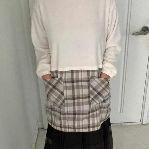 일본빈티지 모리 후리스 체크 원피스